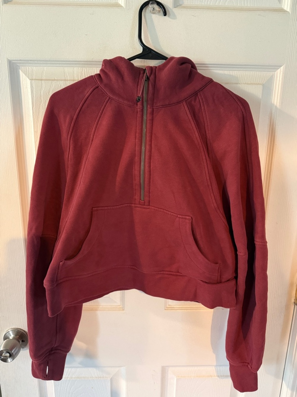 lululemon athletica Half-Zip Pullover Hoodie in Burgundy Red